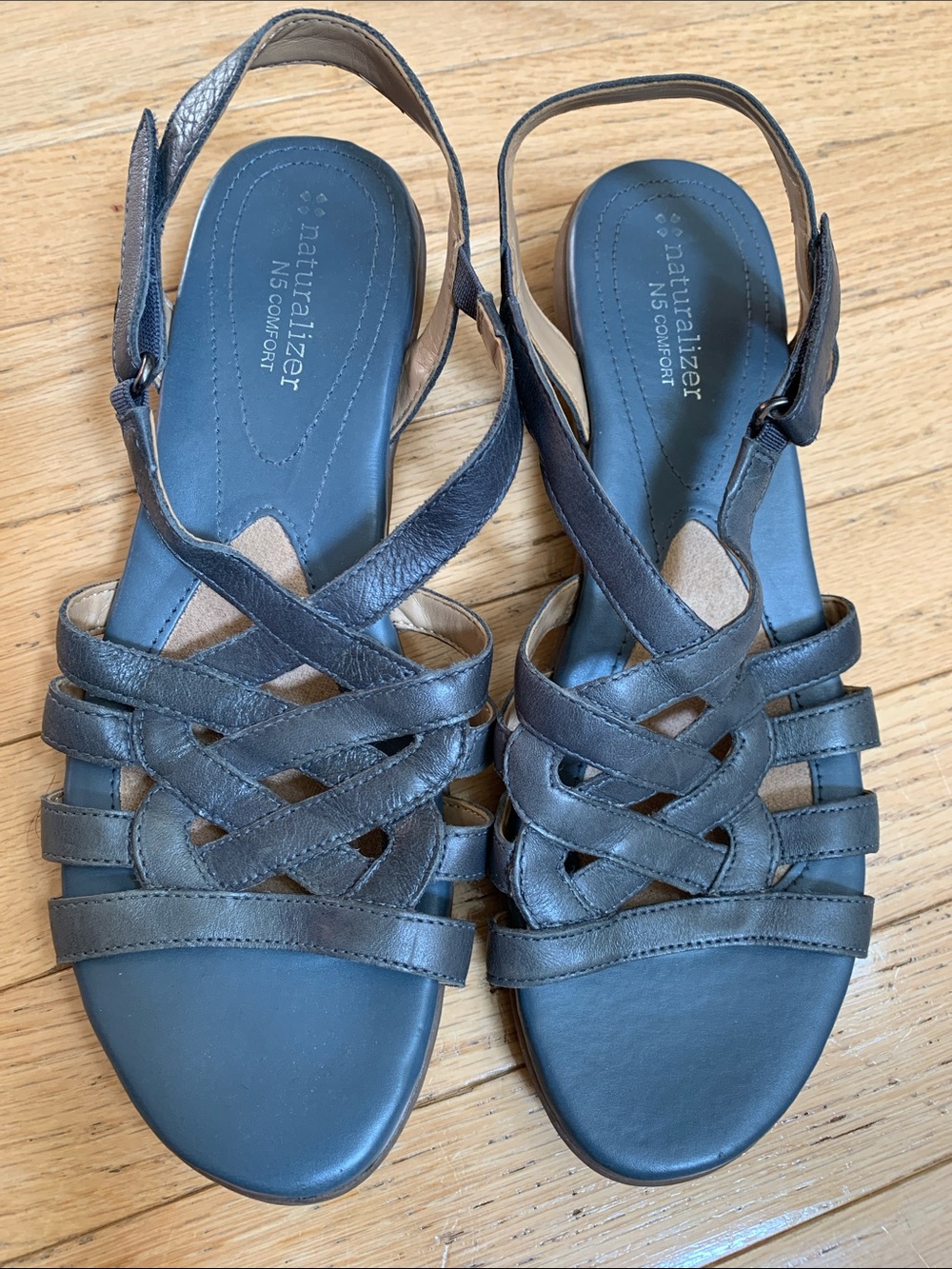 Naturalizer N5 Comfort Blue-Gray Strappy Sandals Size 8M Charm